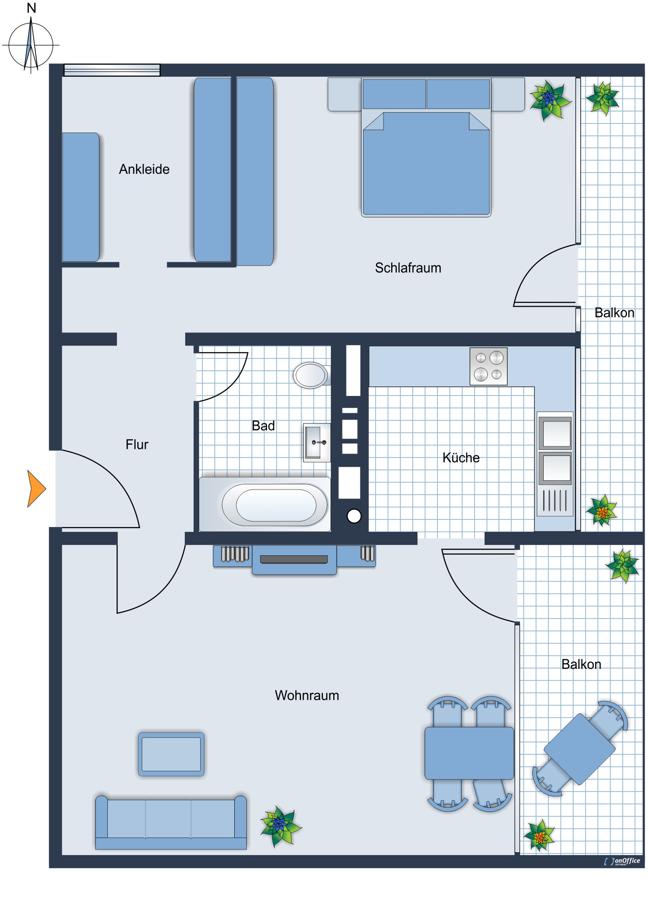E & Co. - Sanierte 2,5 Zimmerwohnung - Ruhig mit guter Raumaufteilung