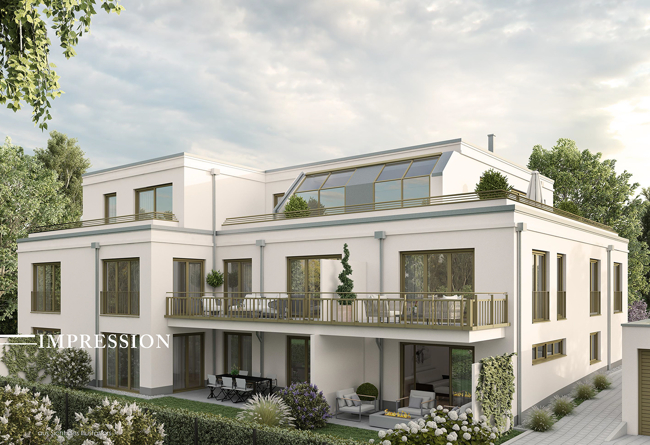 VERKAUFT ! E & Co. – Hochwertige 4 Zimmer Obergeschosswohnung mit schönem Balkon in ruhigem Mehrfamilienhaus