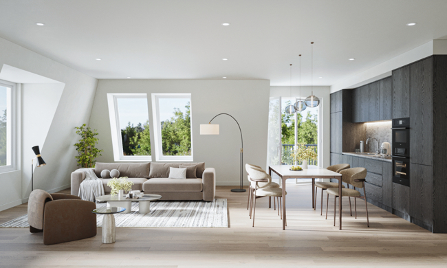 NEUBAU: 4,5-Zimmer-Maisonette-Dachgeschosswohnung mit Terrasse. 
2 Ebenen, 3 Schlafzimmer, 2 Bäder